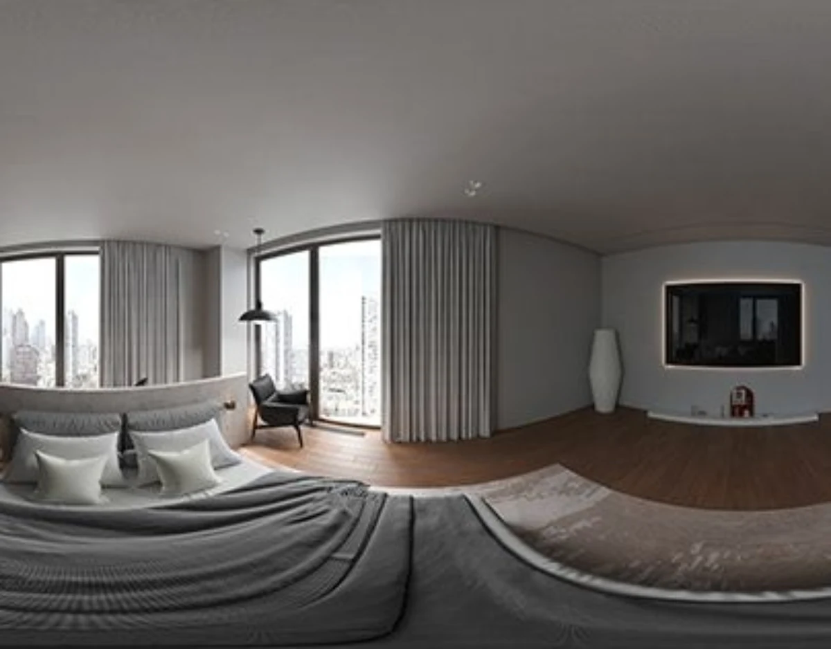 Uploaded bedroom panorama-like preview