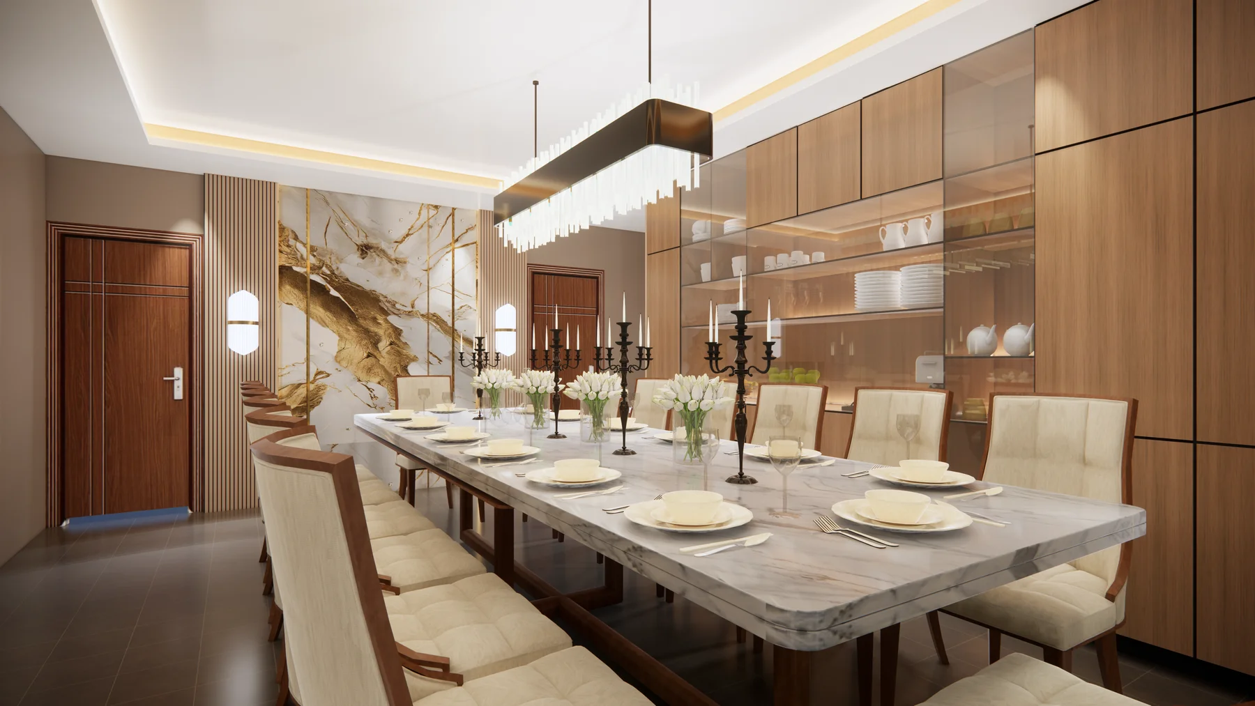 Jamalpur Home Interior dining design render